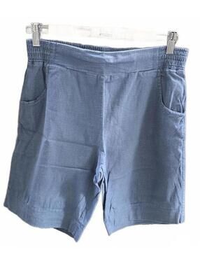 Smoking Lily Coastal Blue Casual Shorts With Side Pockets Pull On Med